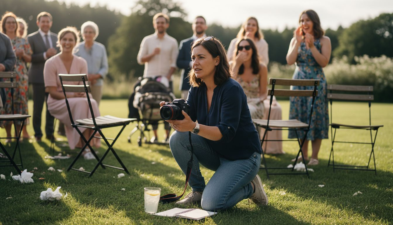 Videographer capturing emotion during toast