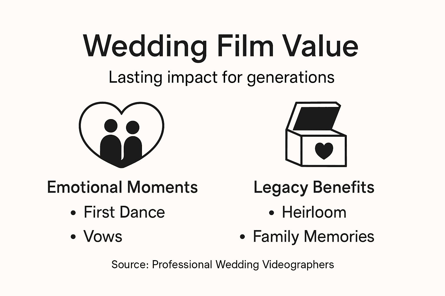 Infographic showing wedding film value and legacy