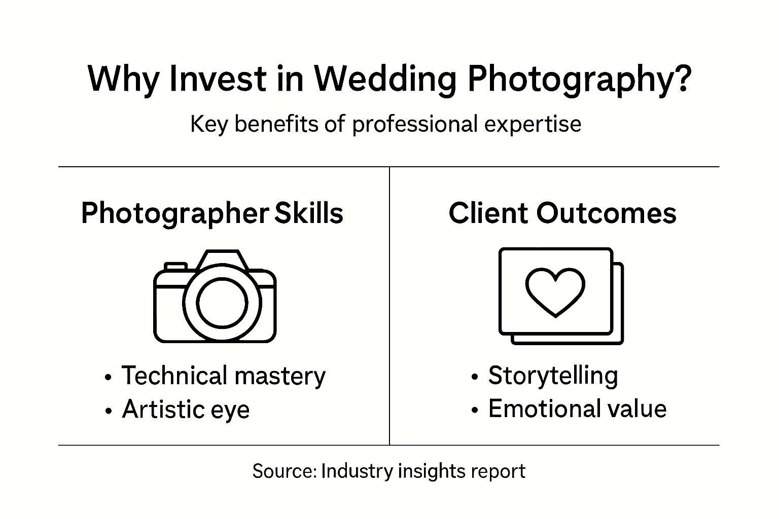 Infographic professional wedding photography benefits