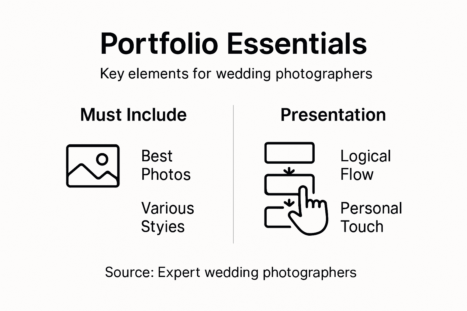 Infographic of wedding portfolio essentials