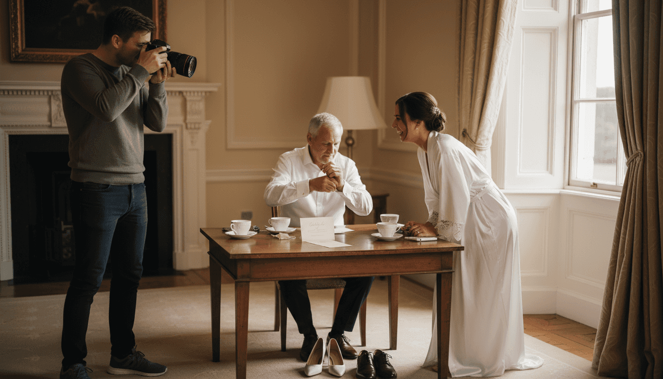 Photographer capturing candid family interaction