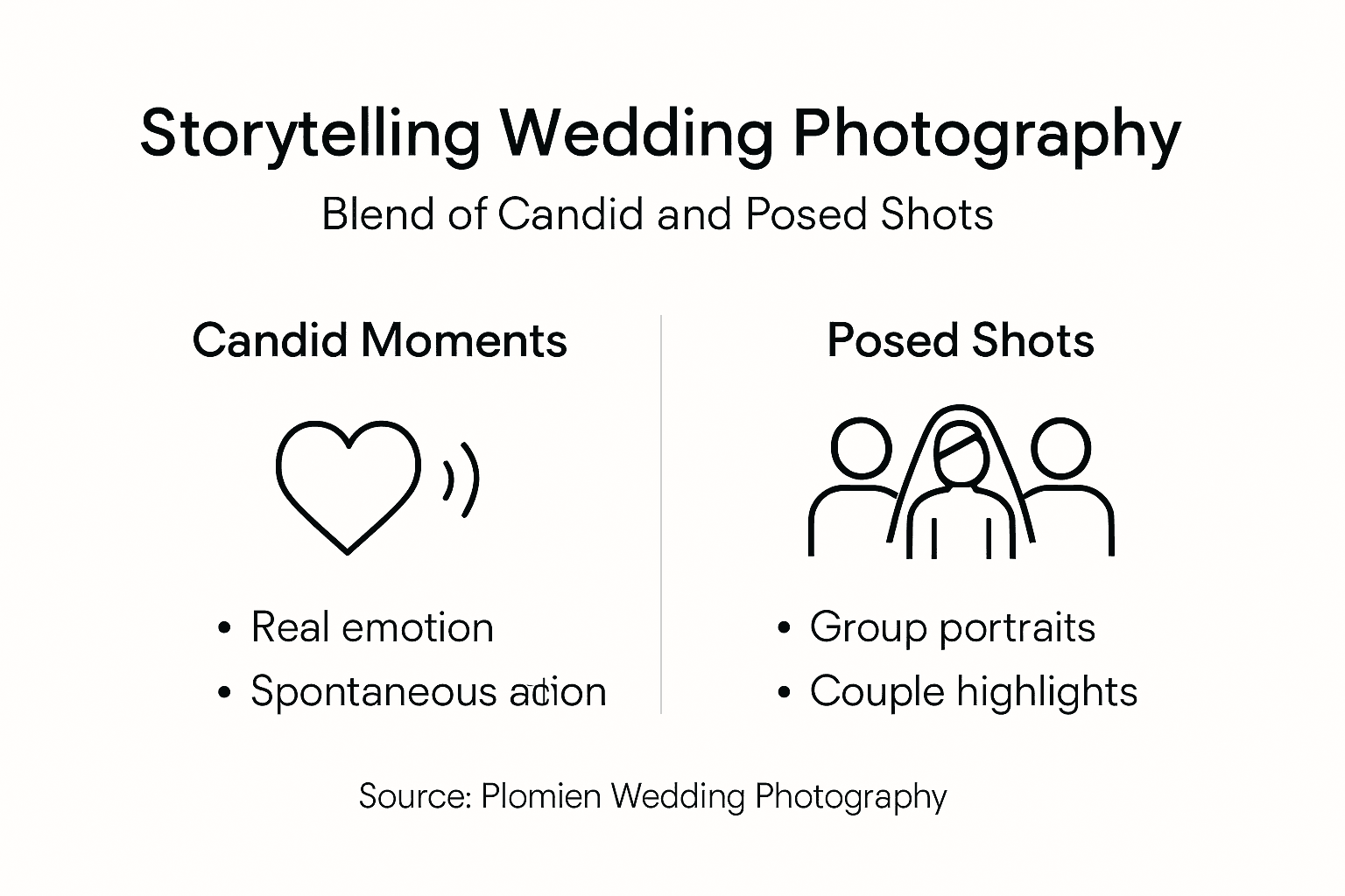 Infographic wedding photo storytelling features
