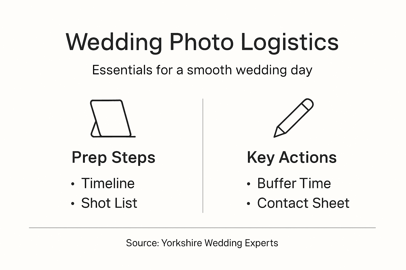 Infographic on wedding photo logistics essentials