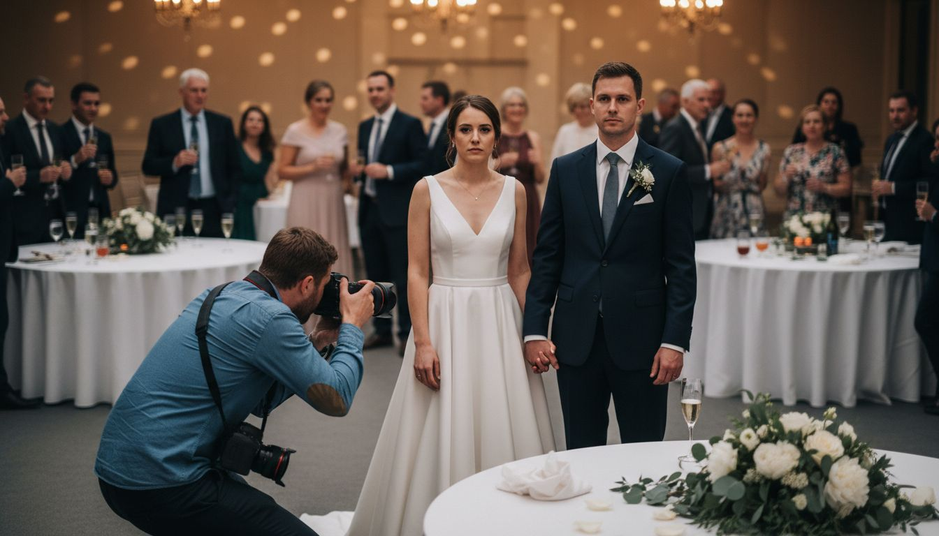 Wedding photographer capturing candid and posed