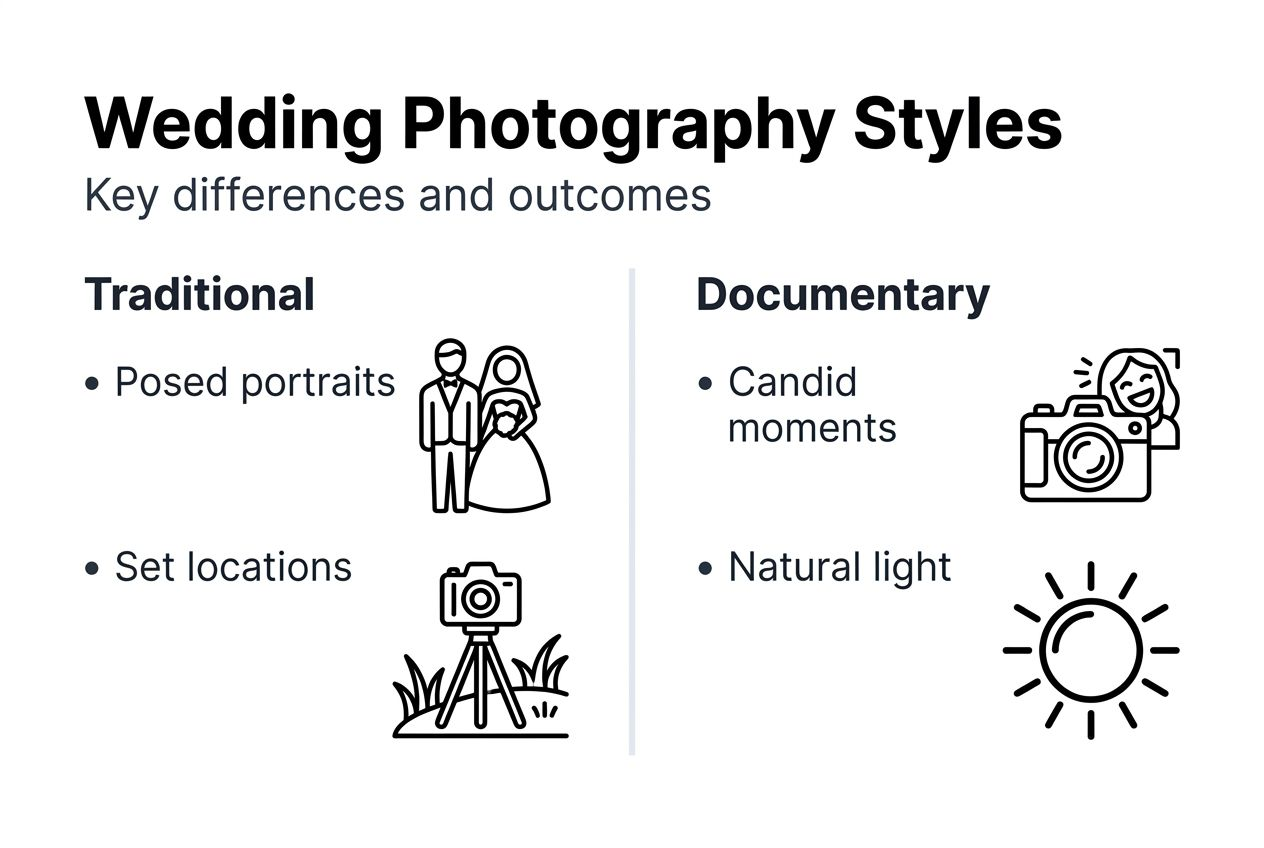 Wedding photography styles infographic
