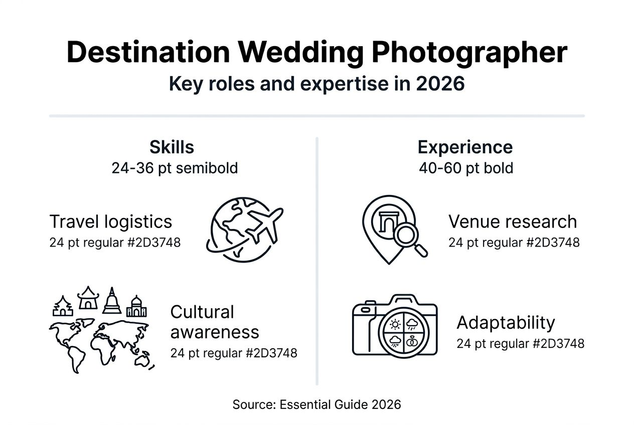 Infographic outline of destination wedding photographer roles