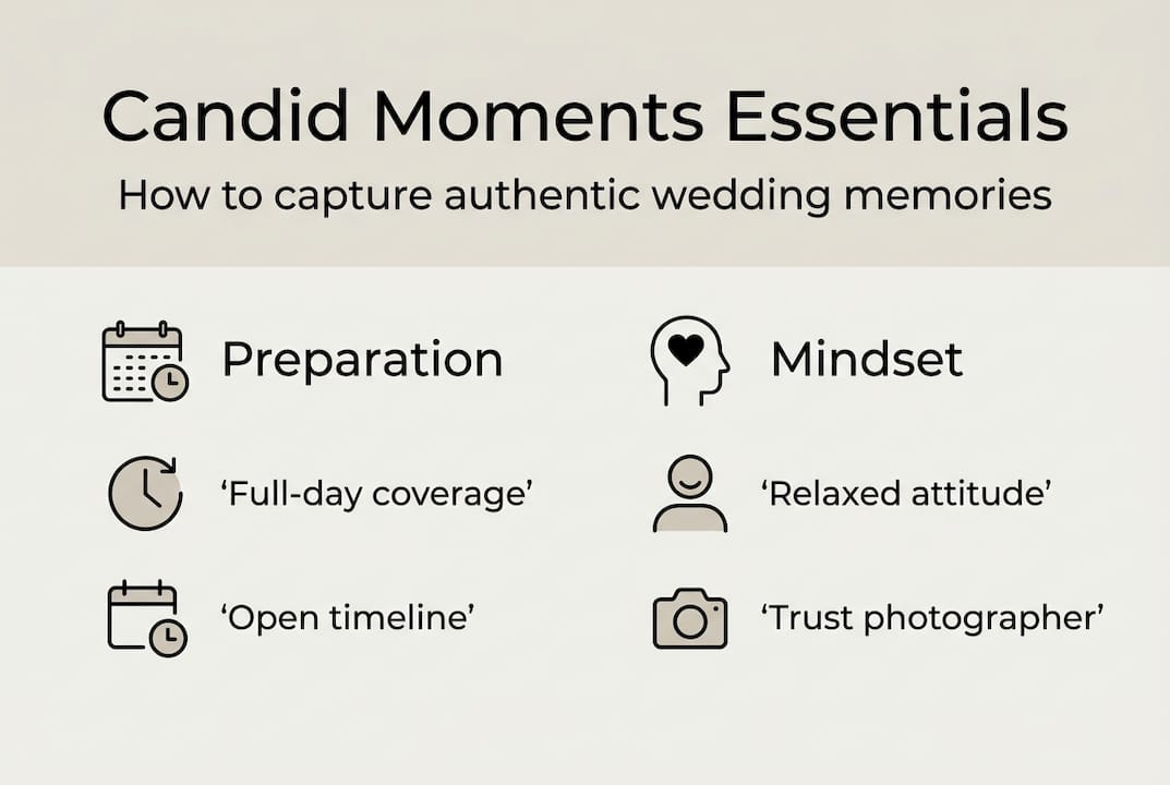 Infographic about candid wedding photo essentials