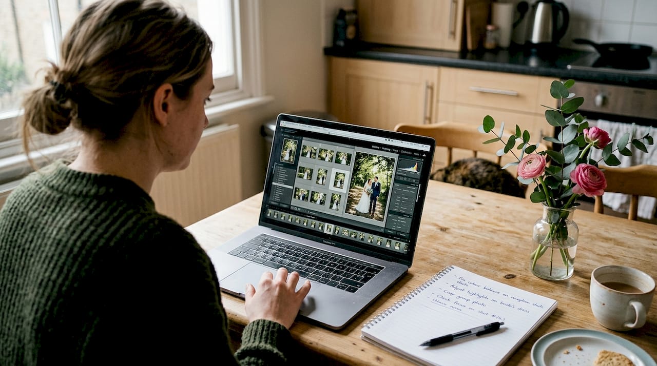 Editing wedding photo with challenging lighting