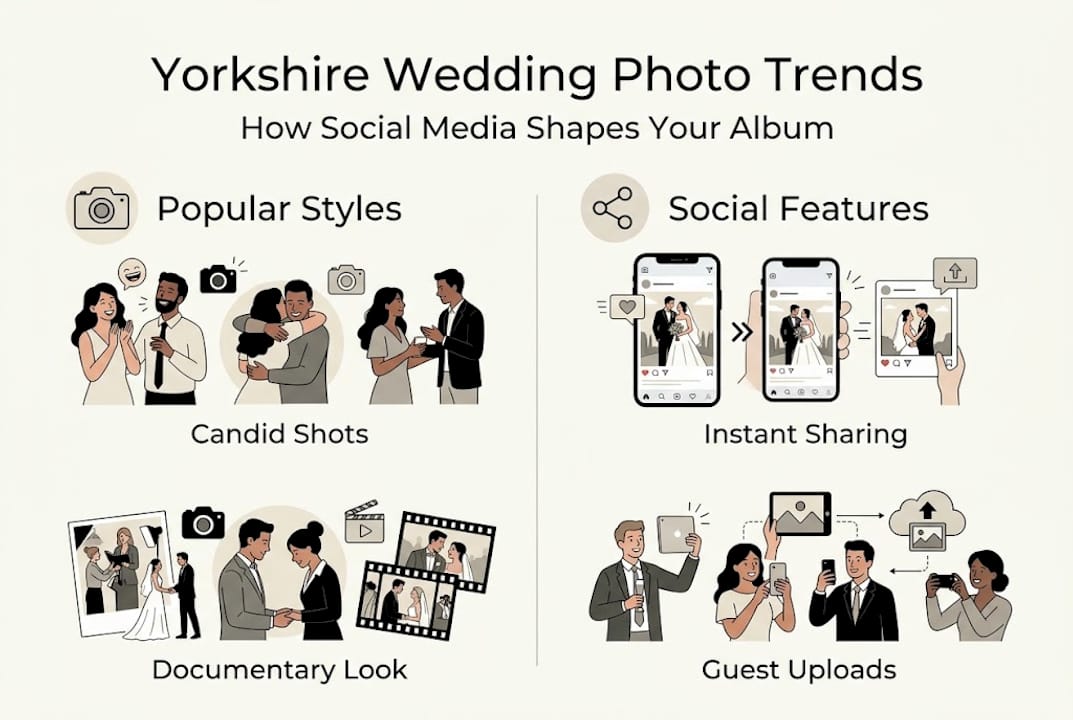 Infographic on wedding photo and social media trends