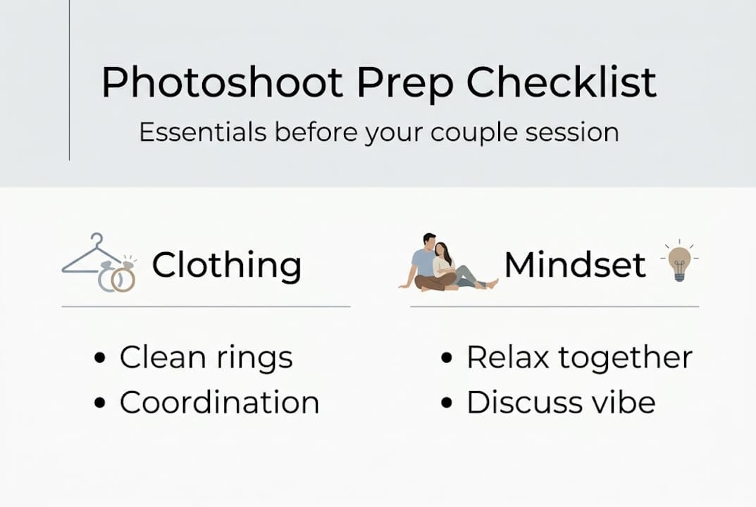 Infographic steps for couples photo preparation