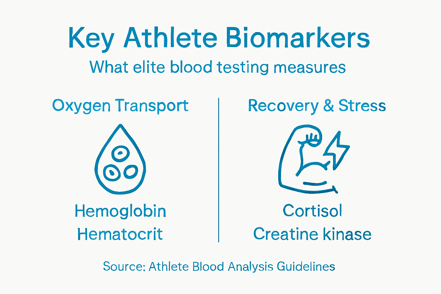 Infographic showing key athlete biomarkers overview