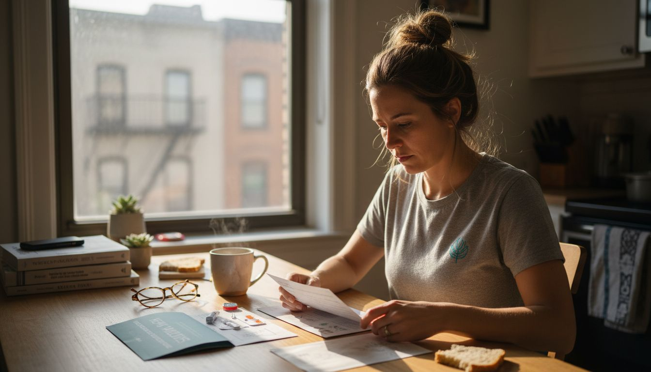 Woman preparing at-home biomarker test kit