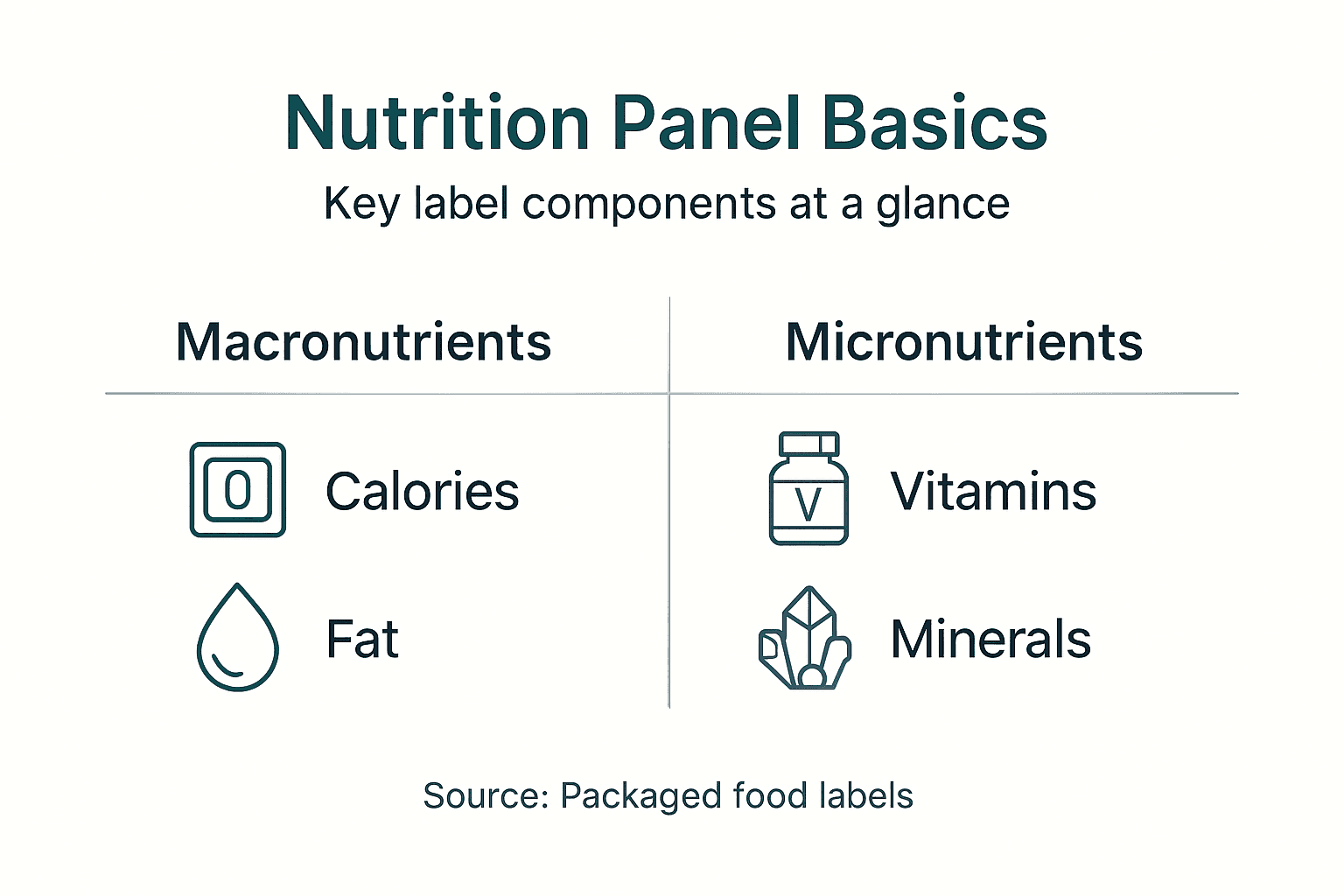 Infographic of nutrition panel key components