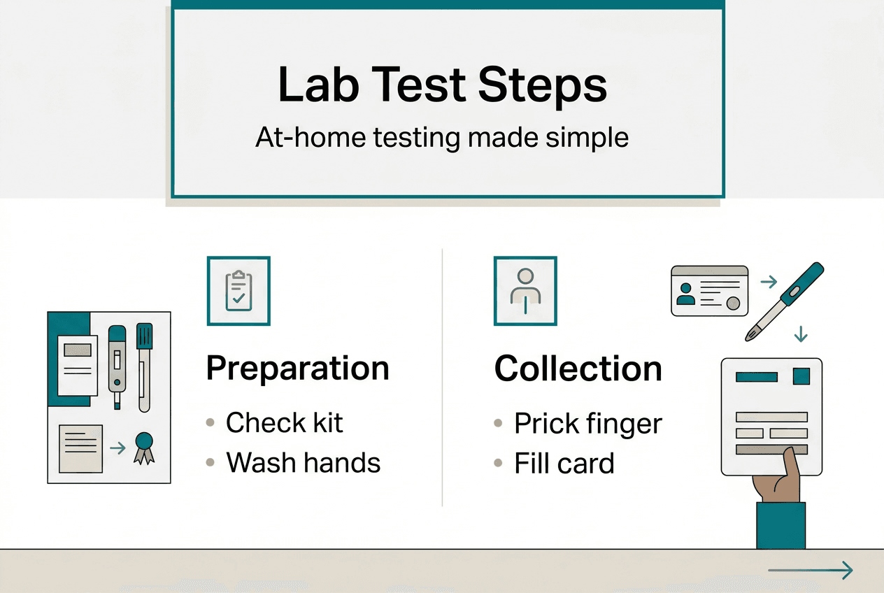 Infographic simplifying at-home lab test steps