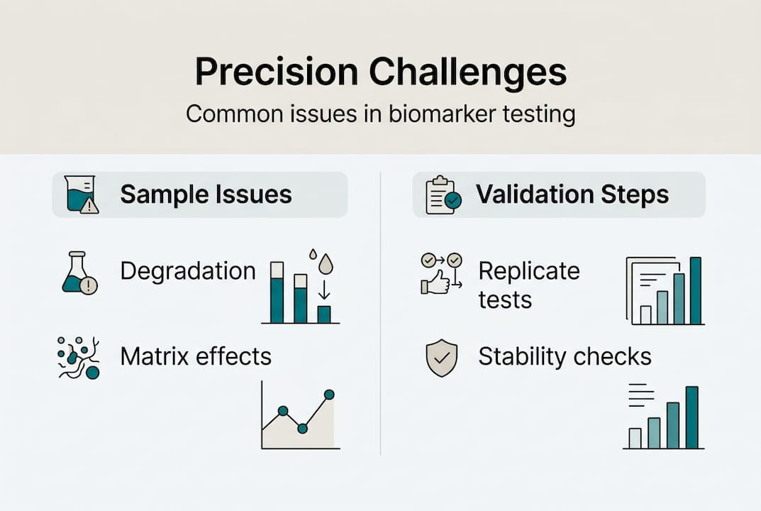 Infographic of biomarker precision testing challenges