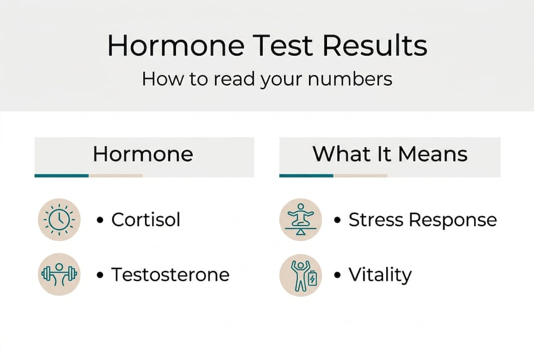 Infographic showing reading hormone test results