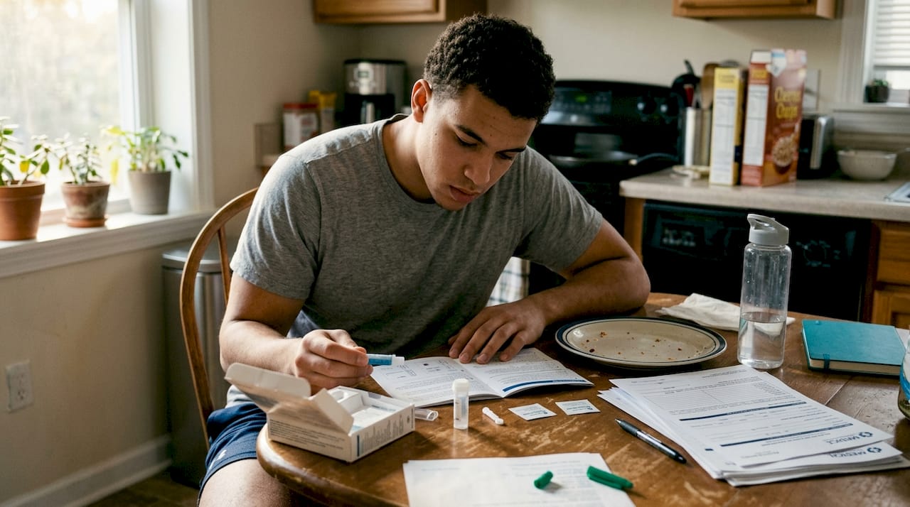 Athlete prepares for at-home blood testing