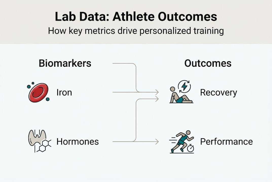 Infographic shows biomarkers and athlete outcomes