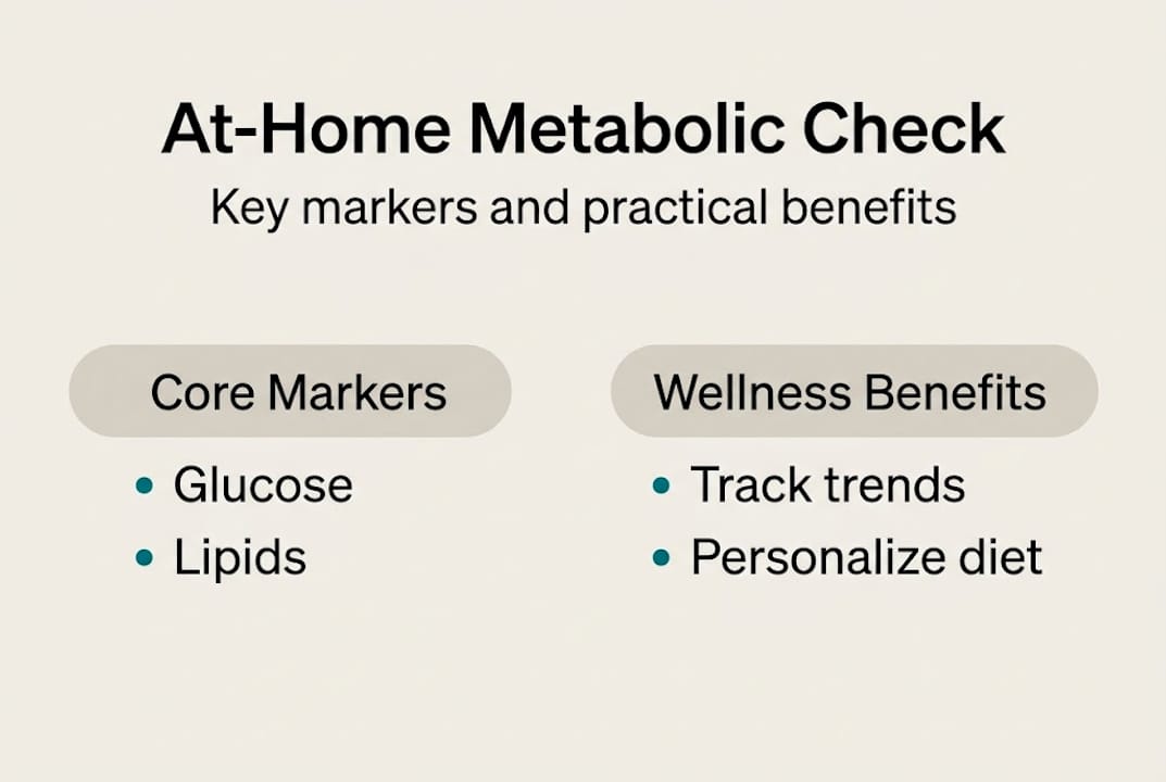 Infographic with metabolic markers and wellness benefits