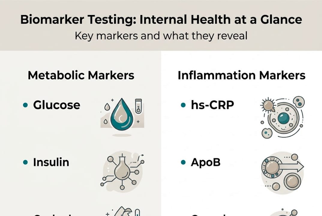 Infographic of internal health and biomarker types