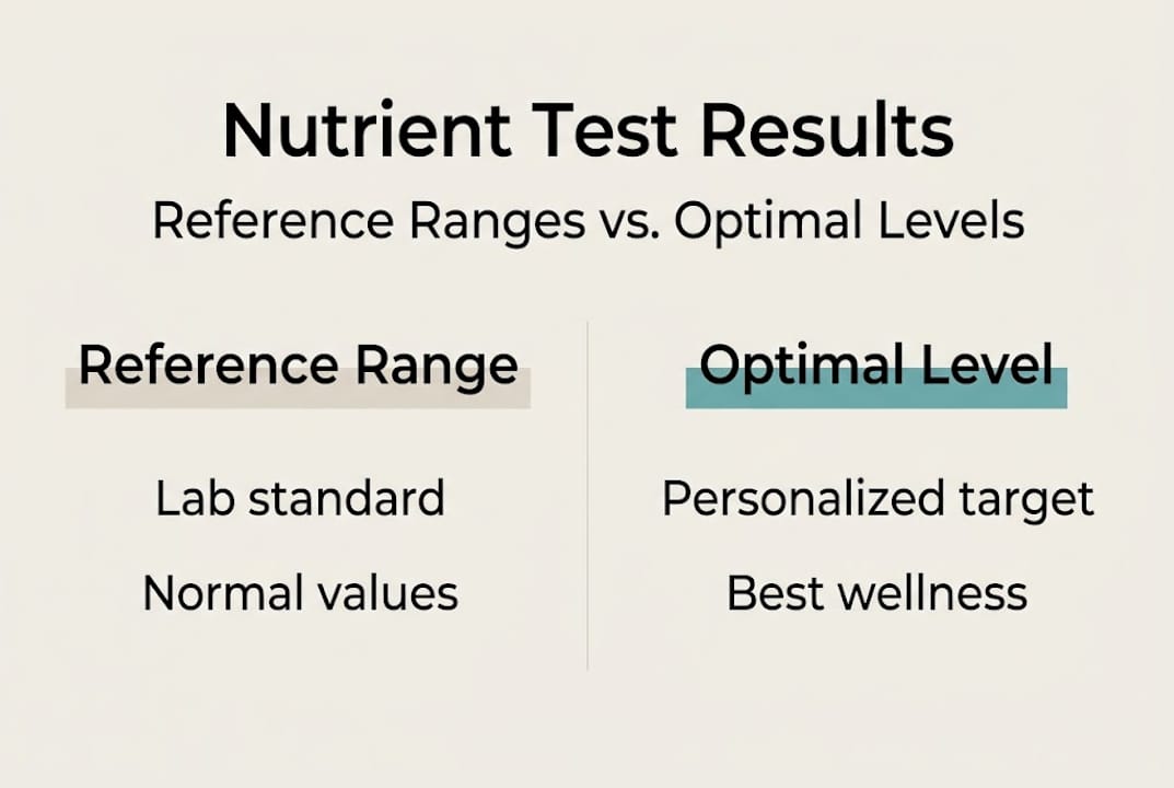 Infographic comparing reference and optimal ranges