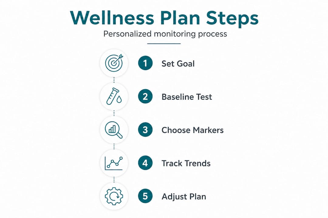 Infographic of wellness plan monitoring steps