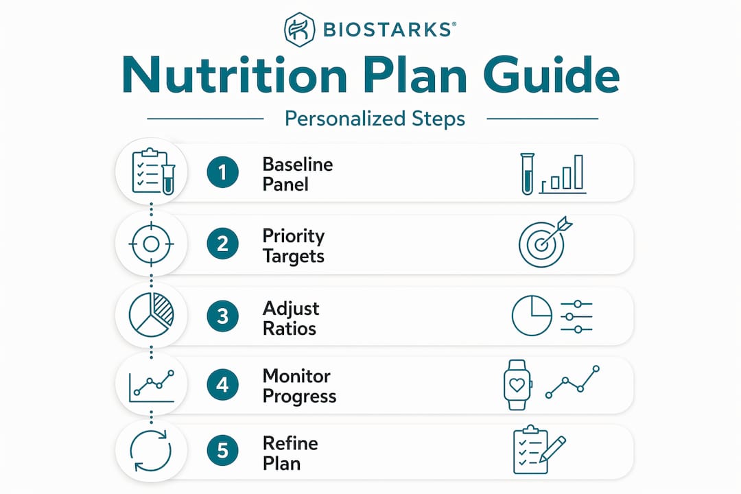 Infographic showing personalized nutrition plan steps