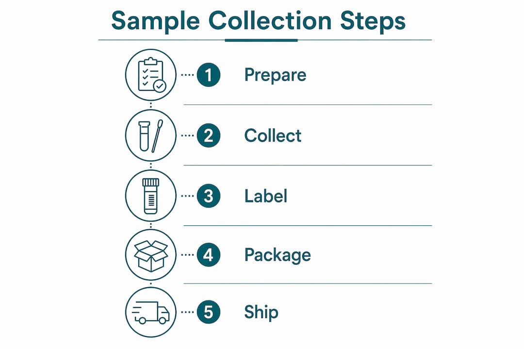 Infographic detailing step-by-step sample collection process