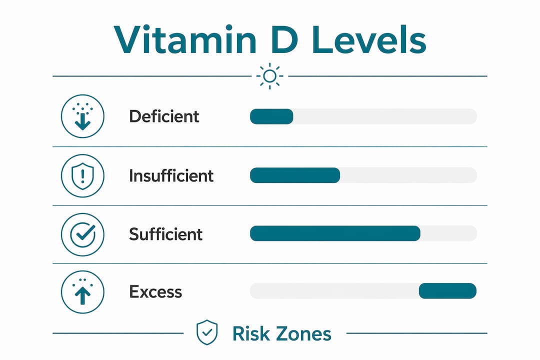 Infographic explaining vitamin D test level classifications
