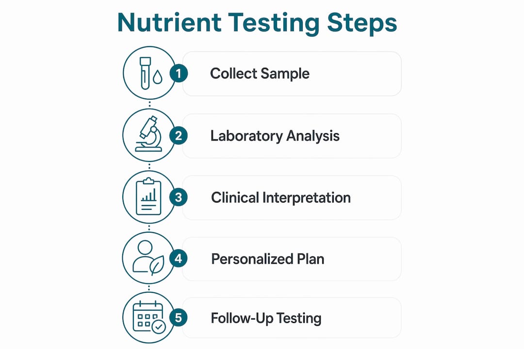 Infographic outlining nutrient testing process steps