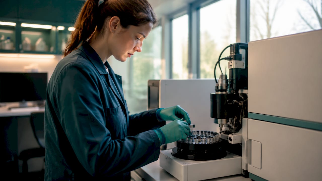Mass spectrometry sample preparation close-up