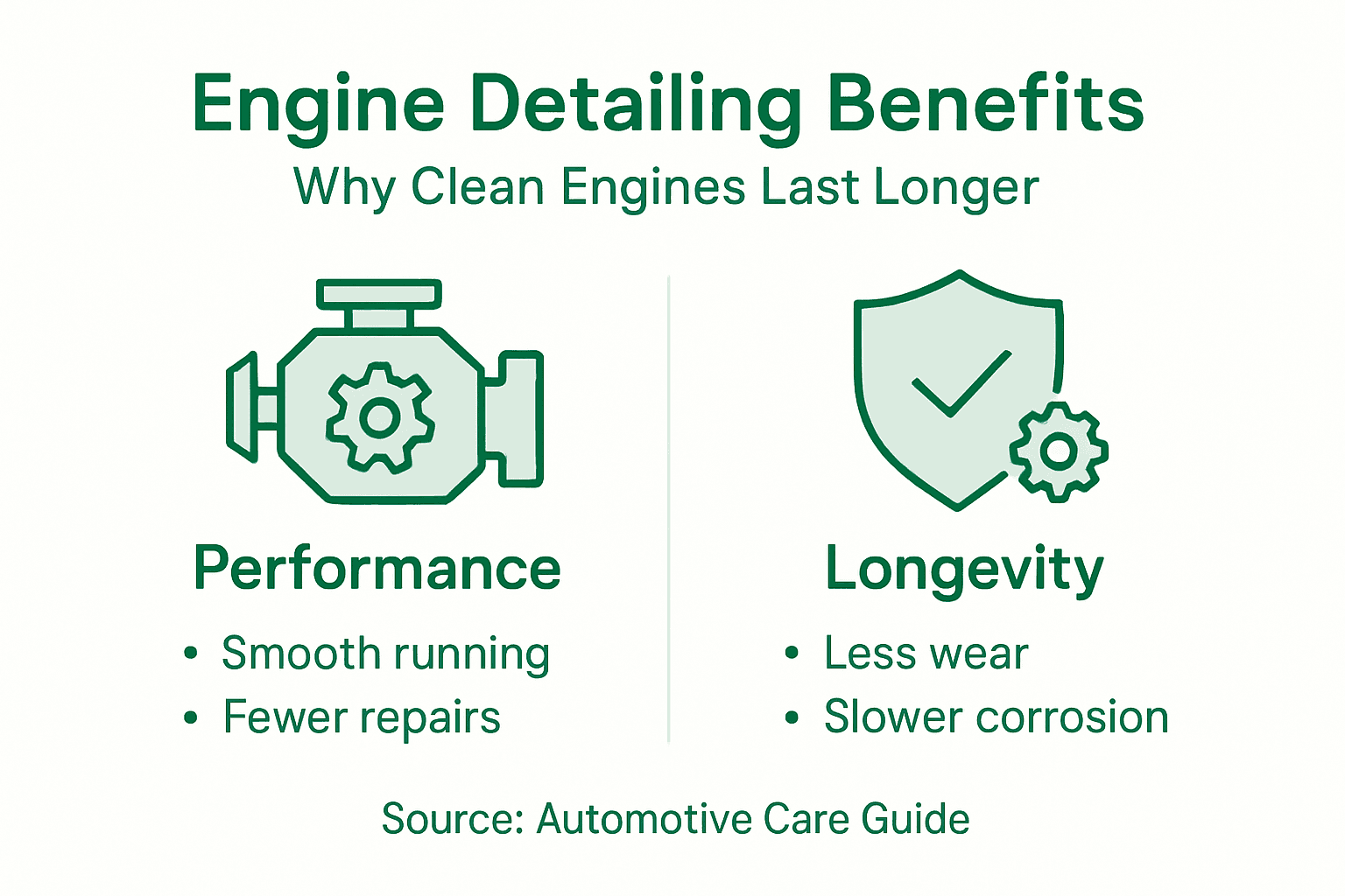 Infographic showing engine detailing performance and longevity
