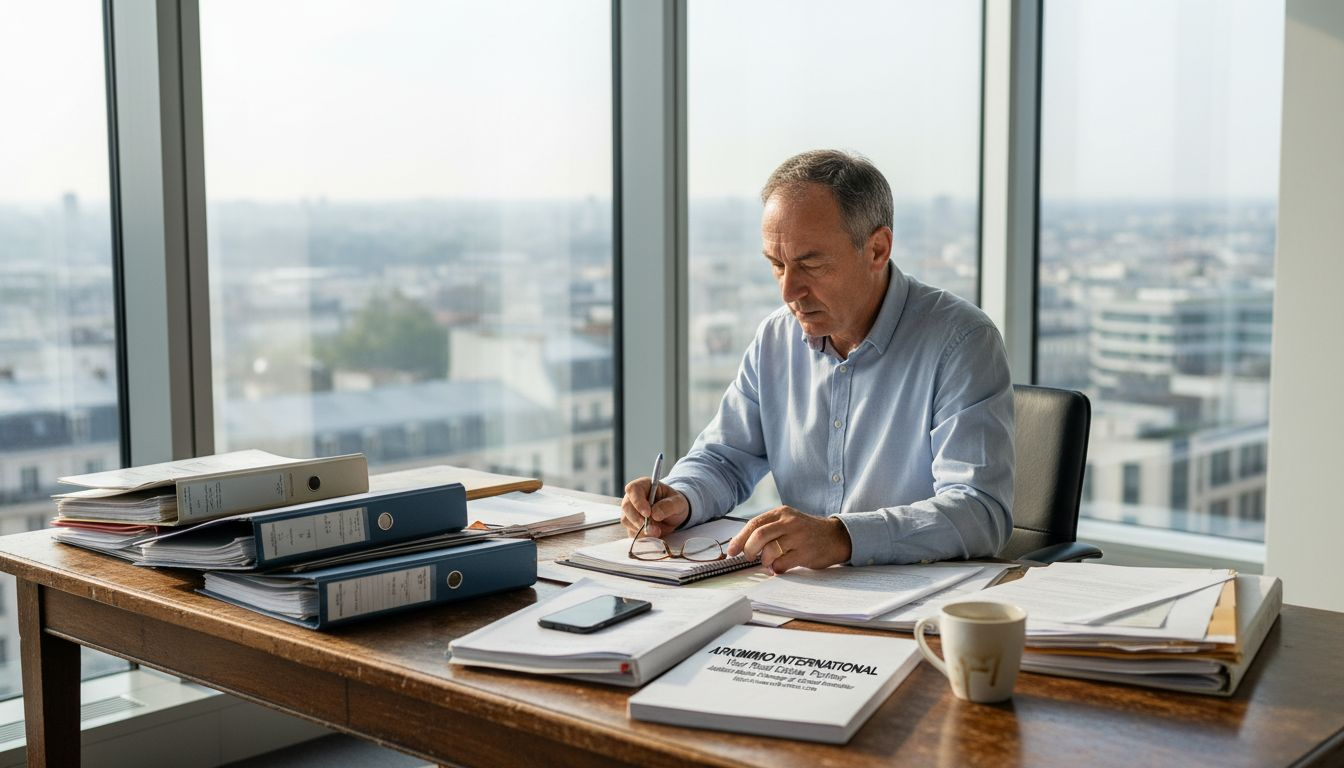 Dans son bureau d’angle, le directeur immobilier passe en revue les dossiers d’audit avec attention.