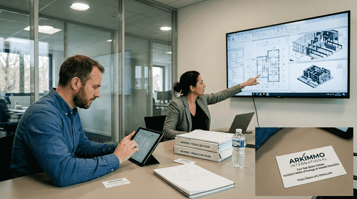 Des experts réalisent un audit immobilier en s’appuyant sur le BIM pour une analyse précise et moderne des bâtiments.