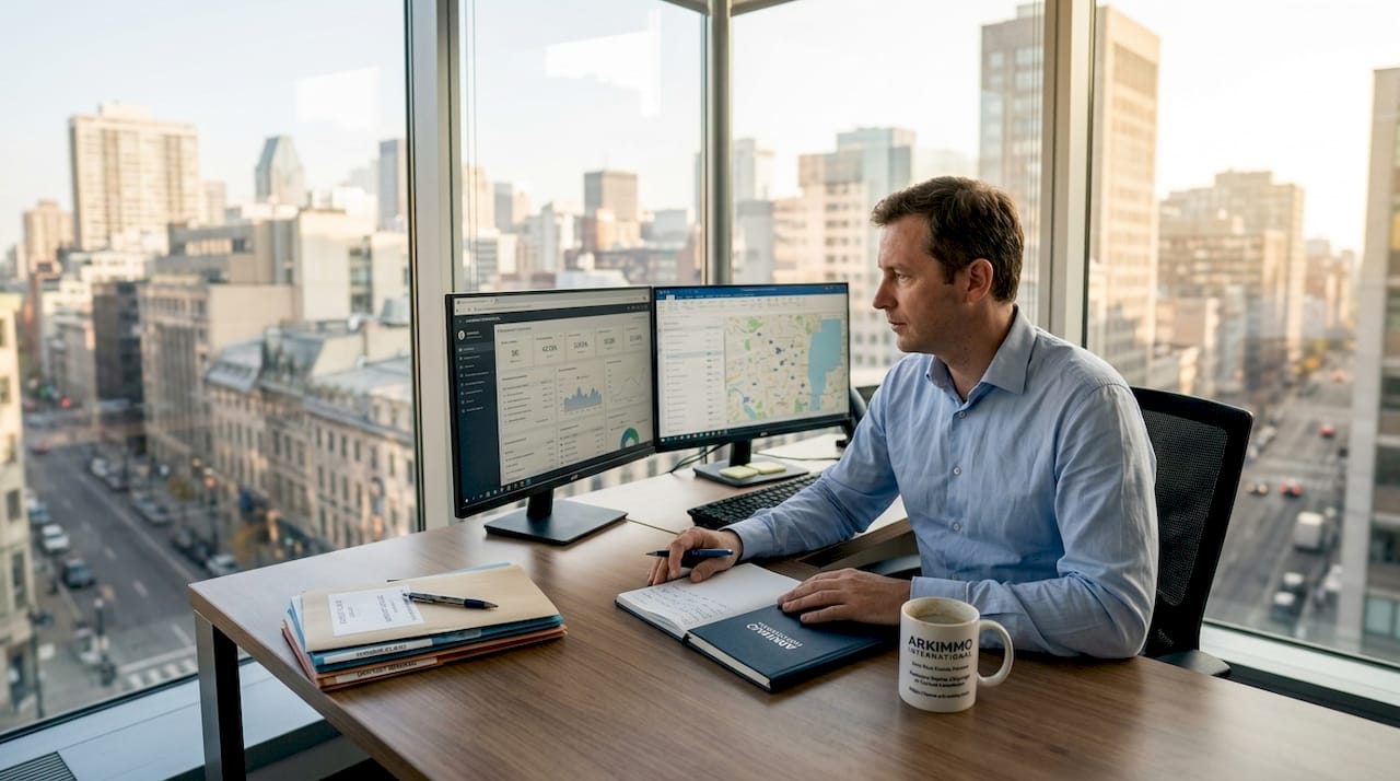 Un gestionnaire en charge du suivi d’un tableau de bord immobilier