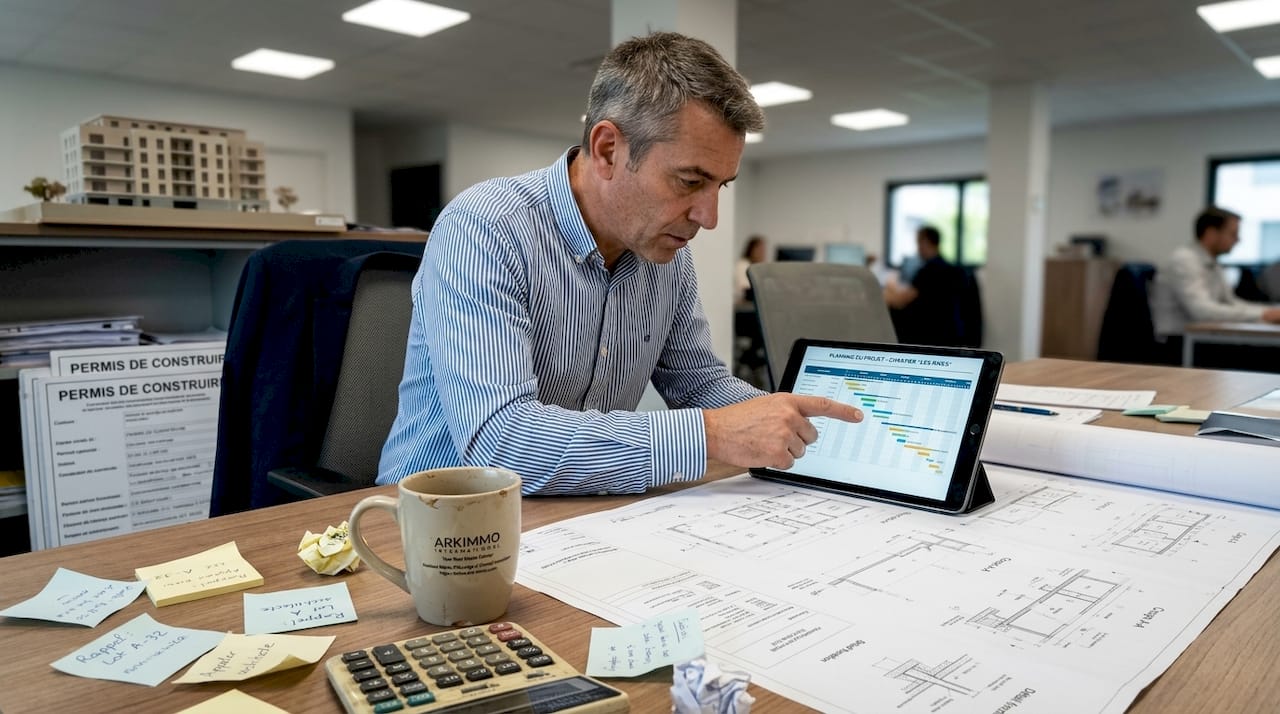 Le responsable technique fait le point sur le planning du projet avec son équipe.