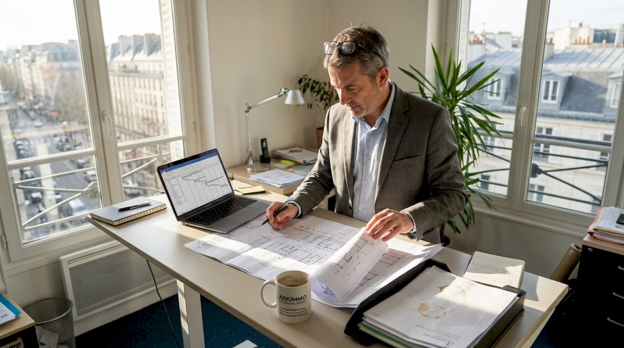 Le responsable examine attentivement les plans du projet immobilier afin de s’assurer que tout est conforme aux attentes et aux normes en vigueur.