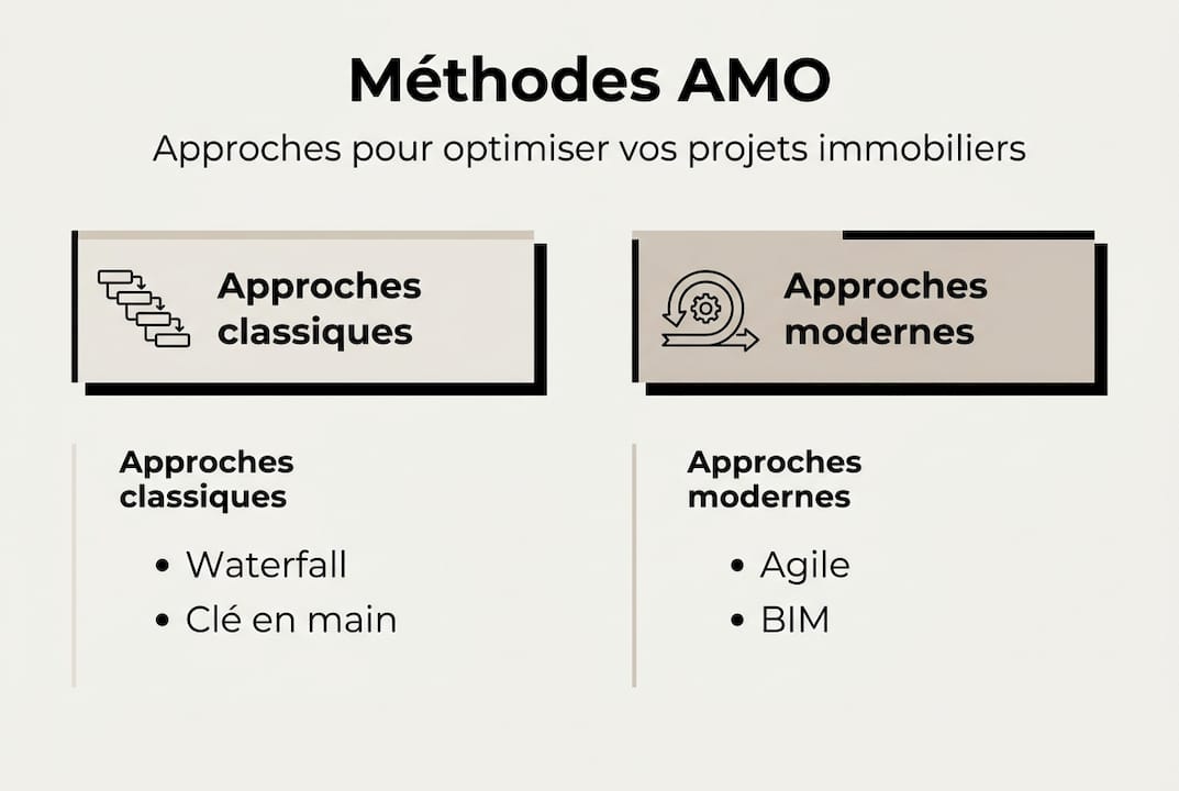 Panorama des approches traditionnelles et innovantes en AMO présenté en infographie