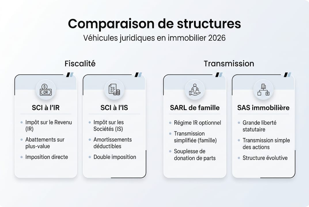 Panorama visuel des différents types de structures immobilières en France : points de comparaison