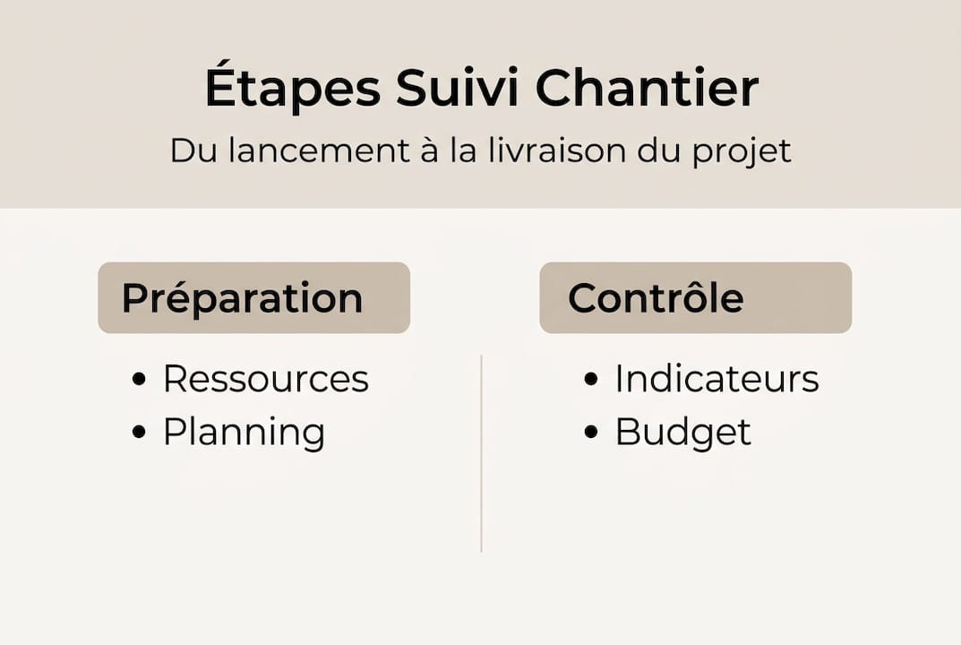 Les grandes étapes à suivre pour le pilotage d’un chantier immobilier en infographie