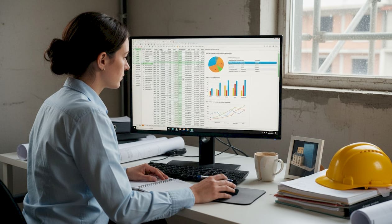 Visualisation en temps réel des indicateurs de suivi de chantier sur écran