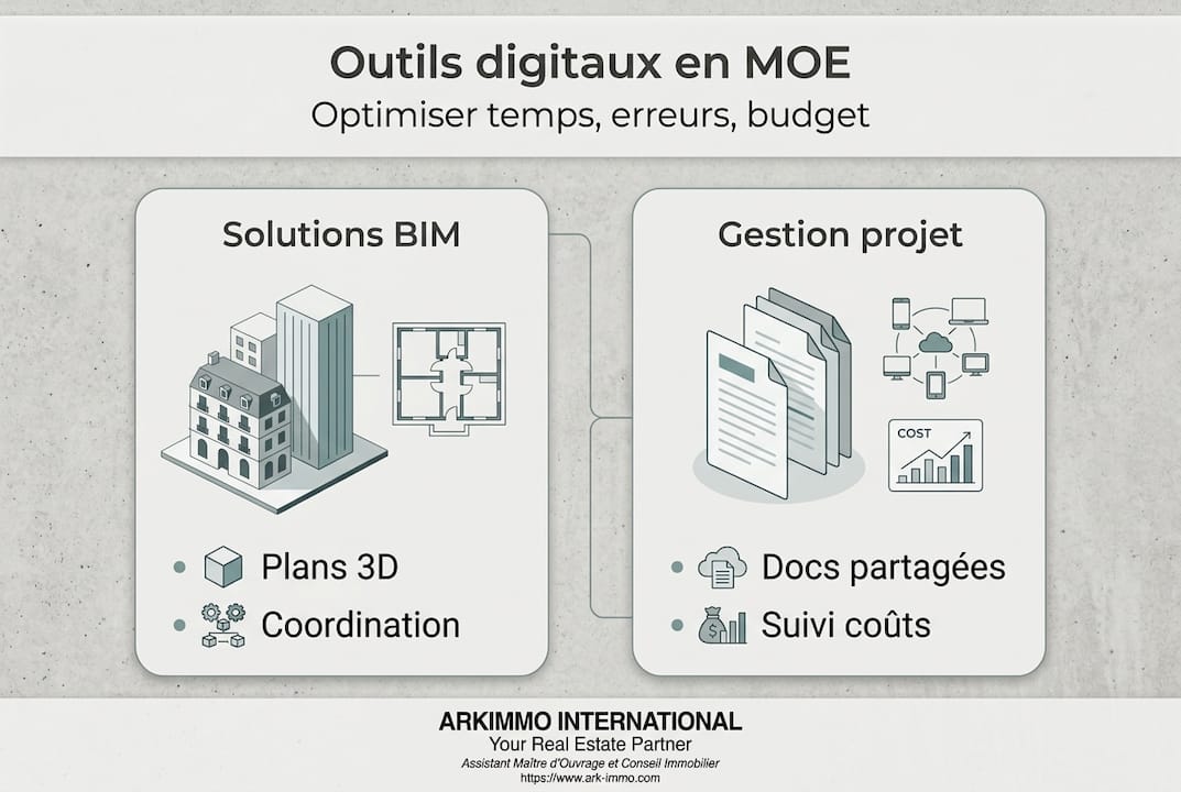 Présentation visuelle des solutions numériques incontournables pour les professionnels de la maîtrise d’œuvre