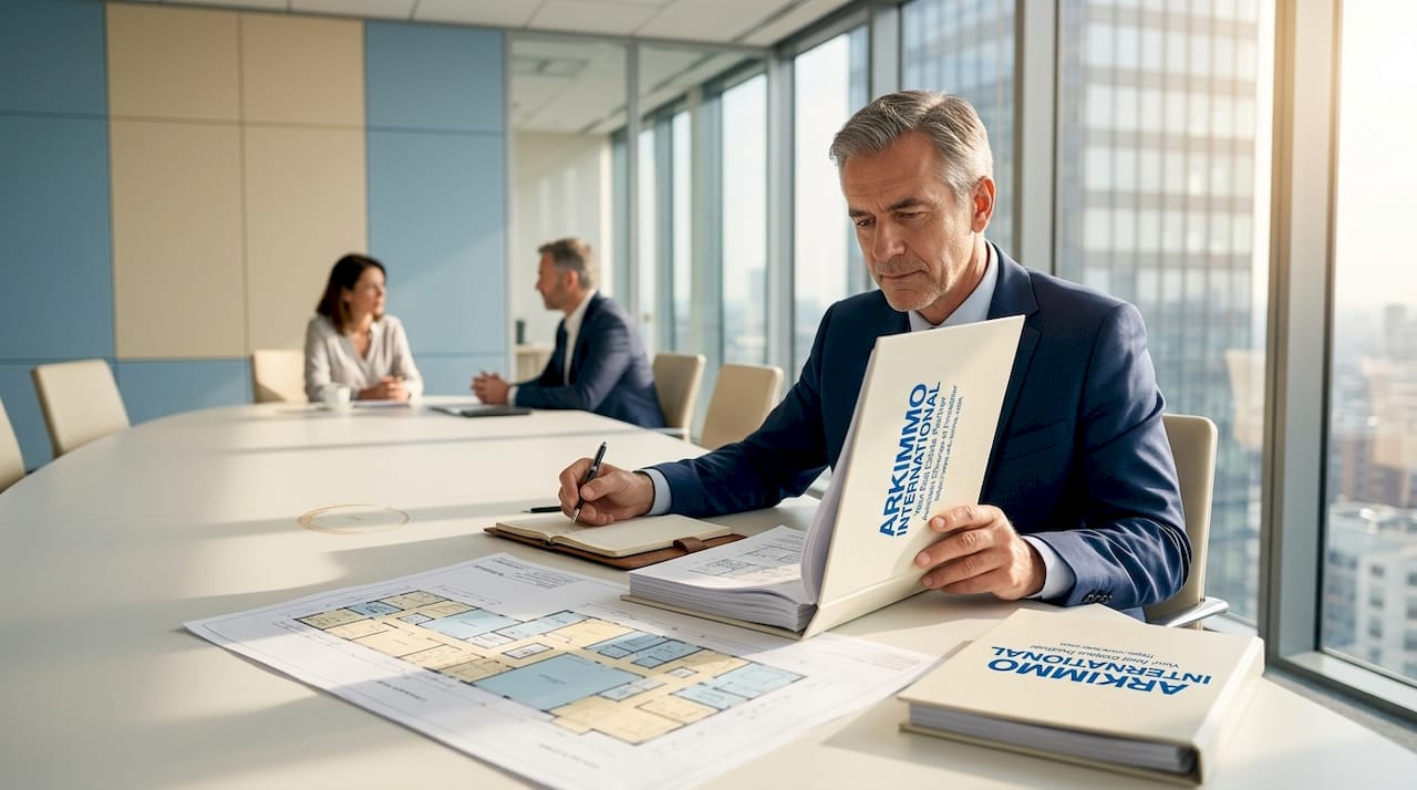 Réunion de travail avec le consultant AMO pour organiser et structurer le projet immobilier.