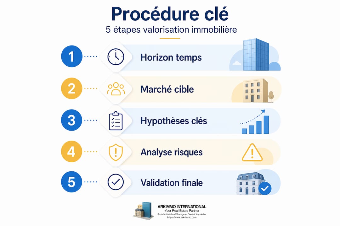 Infographie : les 5 étapes clés pour estimer la valeur d’un bien immobilier