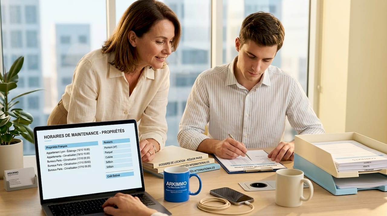 Des gestionnaires d’actifs qui travaillent ensemble sur des dossiers immobiliers.