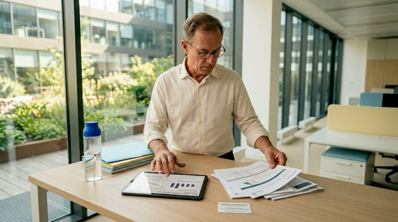 Le responsable examine les normes environnementales applicables aux bâtiments.