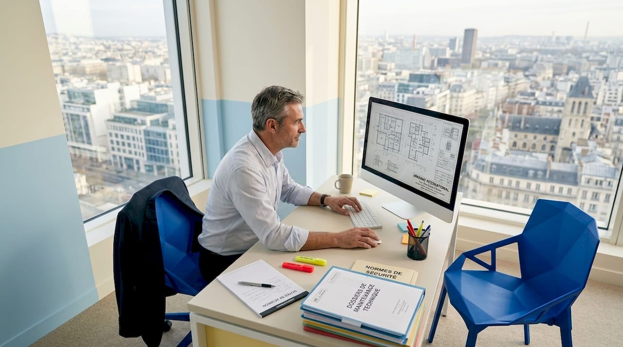 Le responsable des installations consulte le tableau de bord des systèmes du bâtiment pour s’assurer du bon fonctionnement et anticiper d’éventuels dysfonctionnements.