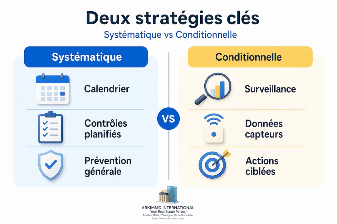 Infographie : analyse comparative des approches préventive et conditionnelle en maintenance
