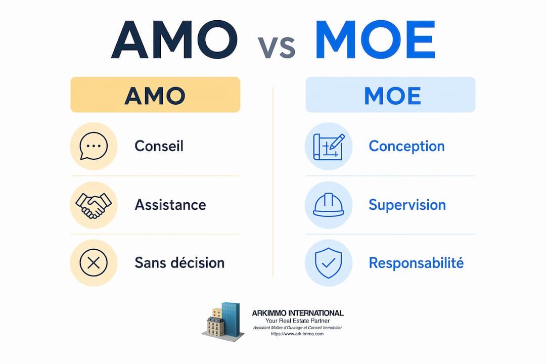 Infographie : les différences entre les missions de l’AMO et de la MOE