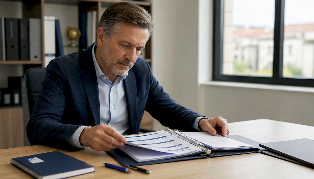 Des professionnels passent en revue le contrat de maintenance proposé par le prestataire.